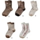 thumbnail image 3 of Mujeres Otoño Invierno Calcetines de punto de lana sintética Patrón de geometría de ganchillo étnico Dibujos animados Oso pequeño Jacquard Espesar Calcetería de tubo medio cálido, 3 of 5