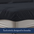 thumbnail image 5 of Color Sense 100% Cotton Percale Single Fitted Bedsheet Cool & Crisp Twin Navy, 5 of 14