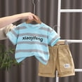 thumbnail image 2 of Children's clothing children's short sleeved set, new foreign trade baby summer clothing, westernized boy summer round neck two-piece set, 2 of 4