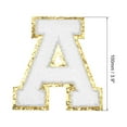 thumbnail image 2 of Chenille Letters A Patches 4-1/2 Inch Iron on Letters A Patches Golden Glitter for Clothing, Pack of 3(White), 2 of 6
