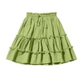 thumbnail image 4 of Flowy Shorts for Girl Lace Ruffle Tiered Mini Skirt Casual Boho High Waisted Skirt Green, 4 of 7
