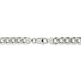 thumbnail image 3 of White Sterling Silver chain Men's Curb 9 in 8 mm 8mm pave, 3 of 4