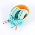 thumbnail image 3 of Auriculares para Niños Auriculares con Cable Colorido Laptop Tablet Teléfono para Aprender Clase en Línea Auriculares, Naranja+Verde, 3 of 8