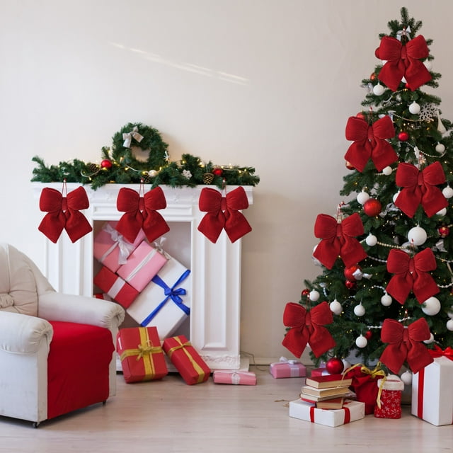 Adornos navideños, adornos navideños, regalos navideños, lazo navideño, decoración de ambiente festivo, material de poliéster, accesorios navideños, lazo decorativo de poliéster