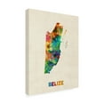 thumbnail image 3 of Trademark Fine Art Michael Tompsett Belize Watercolor Map Canvas Wall Art - 14x19, 3 of 5