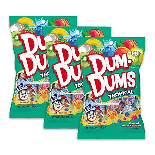 Dum Dums Lollipops Hard Candy Suckers 3.5 Oz. Bag, 3Pack, 42 Pops