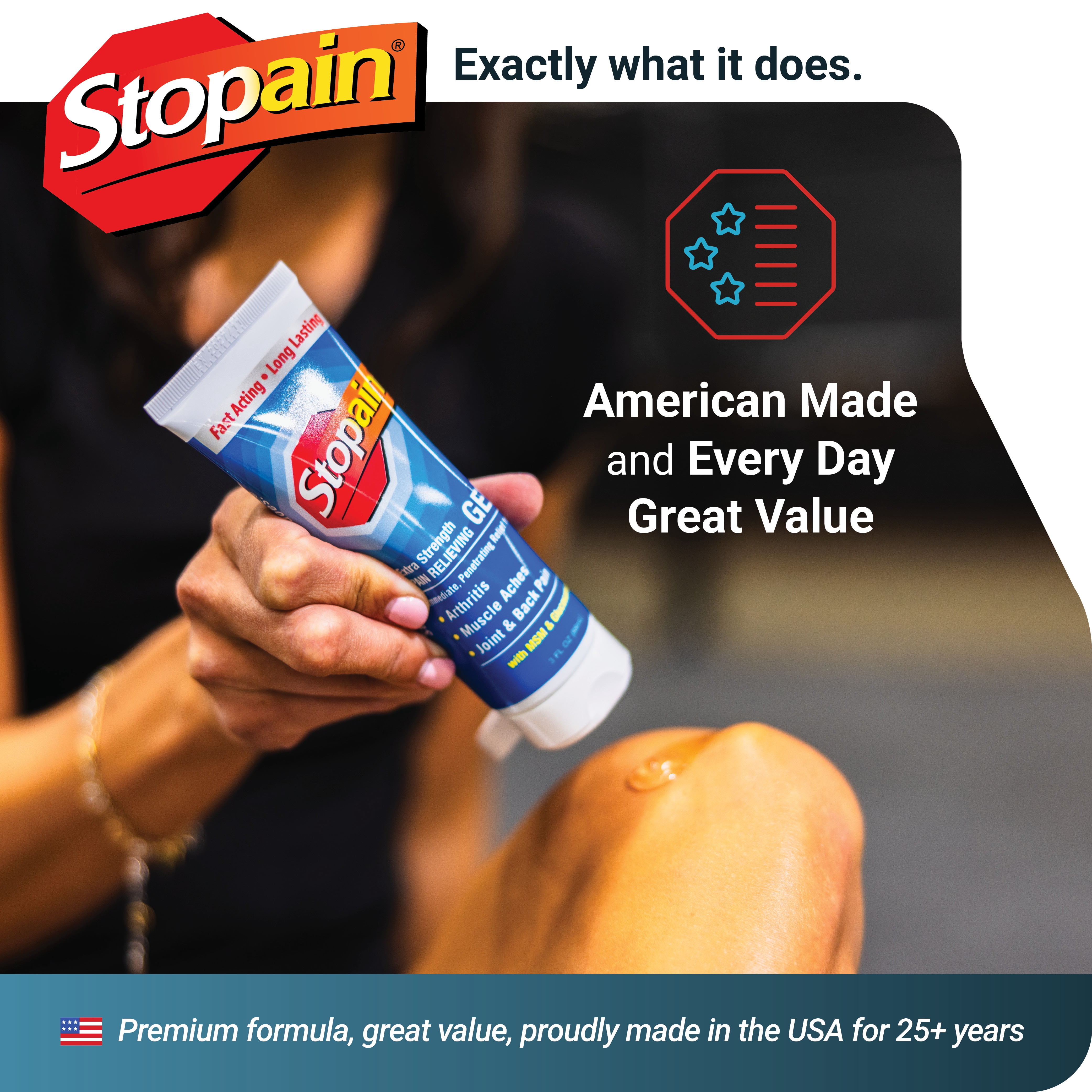 Stopain Extra Strength Gel for Muscle Aches, Joint Pain and Arthritis, 3 FL OZ OTC Medicine
