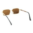 thumbnail image 4 of Classic Dimensional Metal Rim Rectangle Dad Fashion Sunglasses Gold - Brown, 4 of 4