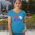 thumbnail image 4 of Lady Veteran Women's V-Neck T-shirt Veteran's Day USA Military Honor Proud Army Mom Air Force Wife American Patriotic Tee, 4 of 7