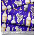 thumbnail image 3 of Soimoi Viscose Chiffon Fabric Grapes,Wine Glass & Bottle Print Fabric by the Yard 42 Inch Wide, 3 of 3