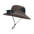 thumbnail image 4 of Ticikt Solar Fan Hat,Wide Brim Solar Fan Outdoor Fishing Hat,Men Sun Hat with 1 Solar Fans Fishing Hats, Adjustable Fans Hats,Color:Army Green, 4 of 4