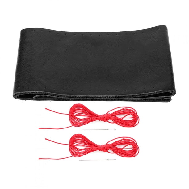 Hirificing Funda De Cuero Para Volante, Cosido Con Cordones, Universal, De 15 Pulgadas, Transpirable, Antideslizante, Cosido A Mano, Protector Para Volante De Automóvil Con Kit De Hilo De Aguja