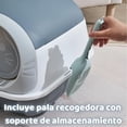 thumbnail image 3 of Caja de Arena para Gatos con Capucha, Arenero para Gato Cerrado con Pala, Orinal Inodoro Gatito, Planta de Arena Fácil de Limpiar, a Prueba de Olores, Antisalpicaduras, para Gatitos (Gris), 3 of 9
