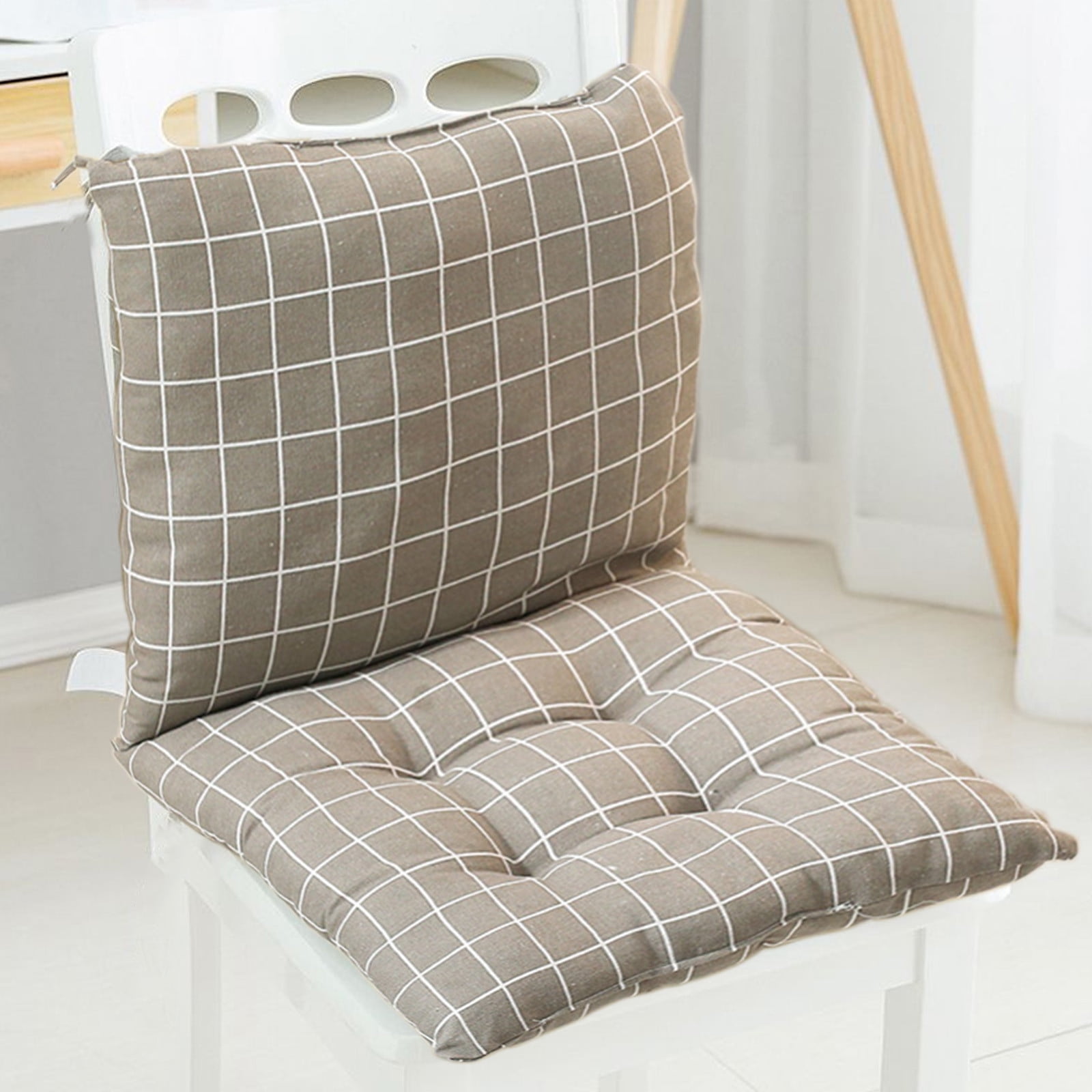 potrochi Outdoor Chair Cushion, Indoor/Outdoor Solid Back 1 Piece Square Corner Chair Cushion with Ties, Deep Seat, Weather, and Fade Resistant, Chair Cushions for Dining Chairs