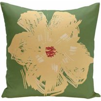 Simply Daisy Floral Print Decorative Pillow, 16" x 16", Yellow on Green
