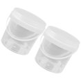 thumbnail image 3 of Cubo de almacenamiento de alimentos Liuwei 2 piezas con tapa recipiente de plástico portátil transparente gran capacidad, 3 of 5