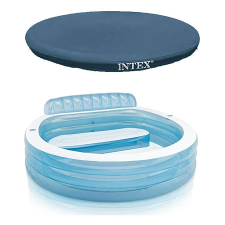 Intex Swim Center Inflatable Family Lounge Pool W Built In Bench Intex Swim Center Inflatable Family Lounge Pool W Built In Bench 8 Foot Cover