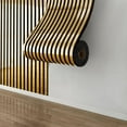 thumbnail image 3 of 1/2/3 Rolls Package, 3D Stereo Carved Metal Groove Wall Stickers Sound-Absorbing & Noise-Reducing PVC Material, Peel-and-Stick Thickened Version, Suitable for Kitchen Walls, Bathroom Walls, Living Ro, 3 of 9
