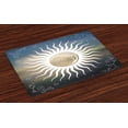 thumbnail image 1 of Ambesonne Sun Place Mats Set of 4, Celestial Body Silhouettes, Standard Size, Multicolor, 1 of 4