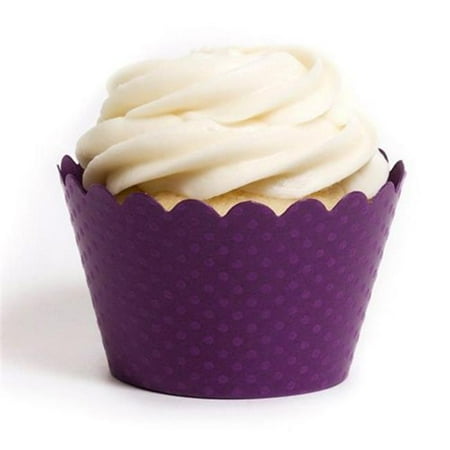 Dress My Cupcake DMC1035 Solid Cupcake Wrappers, Emma Royal Purple, Pack of 48