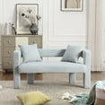 thumbnail image 3 of 51.18" Loveseat Sofa, 2 Seater Chenille Love Seat Couch with 2 Original Pillows, Comfy Upholstered Modern Loveseat Couches for Living Bedroom Leisure Areas, Mint Green, 3 of 7