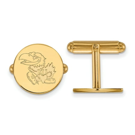 Lex & Lu LogoArt 14k Yellow Gold University of Kansas Cuff Link LAL137631