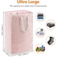 thumbnail image 4 of Cesto para la ropa sucia CHAO grande plegable resistente al agua rosa, 4 of 5