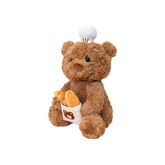 Cute Chef Bear Stuffed Animal,15.7 Inch Chef Bear Pillow Plush Toy,Soft Stuffed Food Chef Bear Plushie Pillow Toys Doll Decorative Throw Pillows for Kids Boys Girls Birthday Xmas Gift,Brown