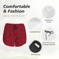thumbnail image 4 of Balery Christmas Red Snowflakes Pantalones cortos deportivos para mujer con forro y dos bolsillos, elásticos, para entrenamiento, gimnasio, yoga-Small, 4 of 7