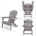 thumbnail image 6 of Gray Solid Wood Folding Adirondack Chair Set of 2 Outdoor Lounge Patio Chair for Garden Lawn Backyard, 6 of 11