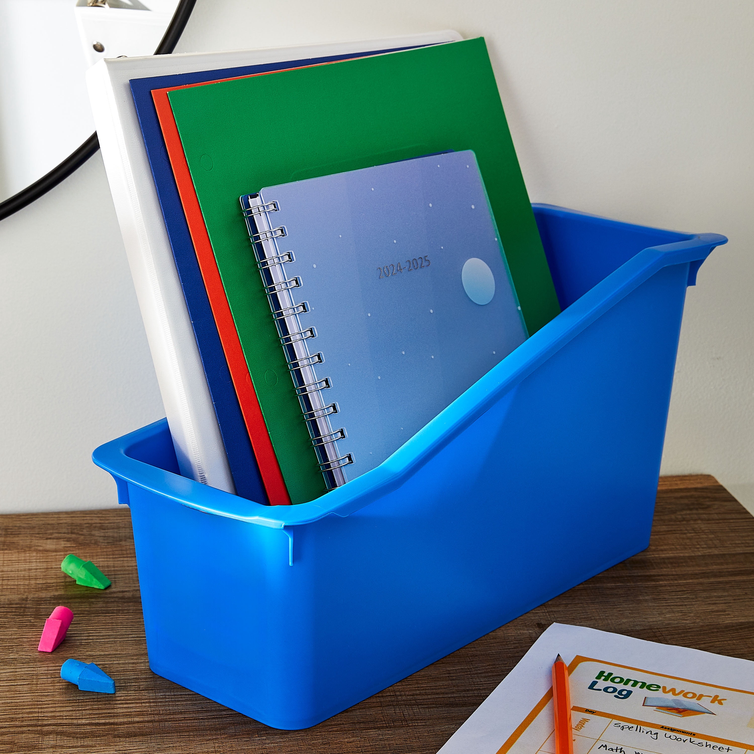 (6 pack) Pen+Gear Plastic Book Bin, Cobalt Blue