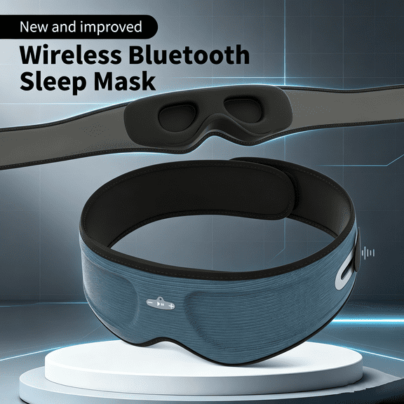 Bluetooth Sleep Mask Headphones, Wireless 5.4 Adjustable Speaker Eye Cover, Washable Light‑Blocking Sleep Headset for Side Sleeper Travel