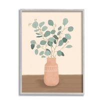 Stupell Industries Boho Botanical Leaf Branches Southwestern Geometric Vase,11 x 14, Design by Nancy McKenzie