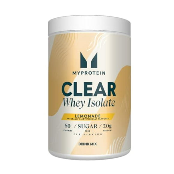 Myprotein Clear Whey Isolate Protein Powder, 1.1 Lb (20 Servings) Lemonade, 20g Protein per Serving, Naturally Flavored Drink Mix