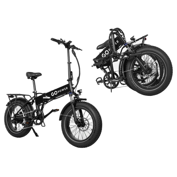 GoPowerBike GoExpress V2 Folding Electric Bike 20mph Max Speed & 750W Motor | Black