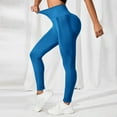 thumbnail image 4 of Caqnni Yoga Pants with Pockets for Women Compression Pants High Waist Tummy Control Workout Dance Running Yoga Pants (BU2,XS), 4 of 7