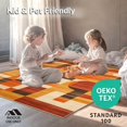 thumbnail image 4 of ODIKA 4'x6' Machine Washable Non-Slip Area Rug, Orange Rust Copper Abstract Geometric Shape High Traffic Rug, Orange, 86283, 4 of 7