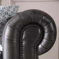 thumbnail image 5 of Bowery Hill 20'' Traditional Leather Upholstered Tufted Accent Chair in Gray, 5 of 10