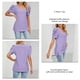 thumbnail image 5 of Mujeres V cuello superior puff manga camisa manga corta Top suelta ahueca hacia fuera camisa delgada, 5 of 6