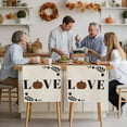 thumbnail image 4 of LOVE Chair Covers Set of 4 Thanksgiving Orange Plaid Pumpkin Leaves Linen Texture Chair Back Covers Stretch Removable Washable Slipcovers Protector for Dining Room Kitchen Party Decor, 4 of 5