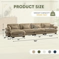 thumbnail image 5 of FFH Modular Cloud Sofa, 166" Oversized 4 Seater L-Shaped Sectional Couch, Tufted Modern Sofa with Deep Seat (Velvet Camel, 4 Seater with 1 Ottoman), 5 of 11