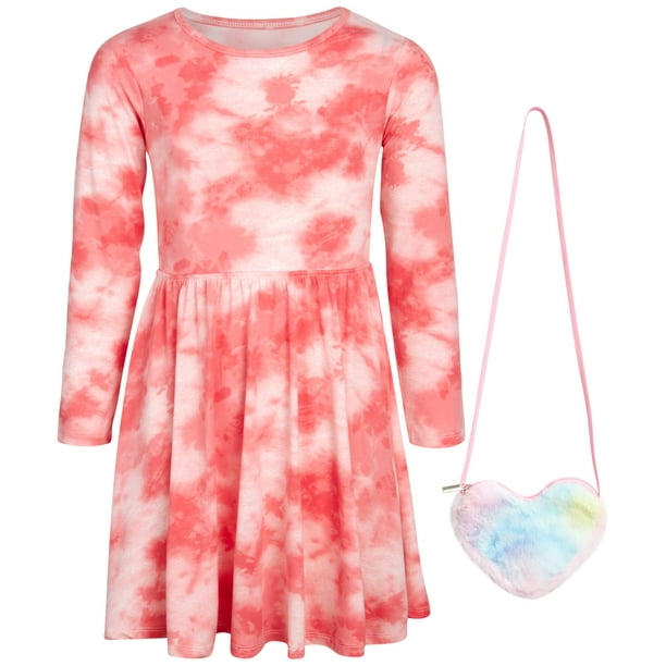 dELiA*s Girls' Dress Super Soft Casual Long Sleeve Dress with Purse