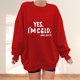thumbnail image 1 of ICHUANYI Liquidación Moda Mujer Otoño Invierno Carta Impresión Casual Deportes Cuello Redondo Chándales Manga Larga ICHUANYI WER202308256068, 1 of 4