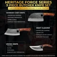 thumbnail image 4 of SliceElite 3PCS Hand-Forged Butcher Knife Set – Cleaver, Viking, Boning Knives for Meat Cutting – Chef BBQ Gift with Box for Men, 4 of 9