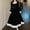 Black, variant on SDNall Ladies' Plus Size Christmas Party Sweet Velvet Lace Patchwork Age Reducing Short Dress