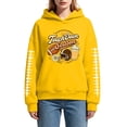 thumbnail image 6 of BODOAO Women's Touchdown Season Football Graphic Hoodie Long Sleeve Pullover, Casual Game Day Sports Fan Sweatshirt with Helmet Coffee Floral Print for Fall Tailgate Wear Yellow S, 6 of 9
