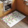 thumbnail image 3 of Pink Green Spring Bathroom Rug Washable 2x3 Entryway Rug Non Slip Floral Eucalyptus Leaves Watercolor Plant Front Door Mat Low Pile Indoor Doormat Throw Floor Carpet for Kitchen Bedroom Entrance, 3 of 8