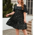 thumbnail image 4 of Fankiway Robe Décontractée Mode Femme Printemps/été Manches Courtes Imprimée Col en V Robes de Plage Grande Taille, 4 of 7