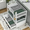 thumbnail image 2 of Bellemave White Twin over Twin Bunk Bed with Trundle Bed and 3 Drawers, Wood Frame Bunk Bed Twin Size with Storage for Bedroom, 2 of 10