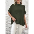 thumbnail image 3 of Pink Queen 2025 Oversized Mock Neck Short Sleeve Knit Sweater Pullover-Soft Comfortable for Women S-XL, 3 of 8